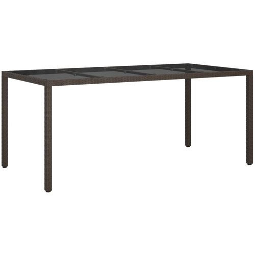 VidaXL Vrtni stol za blagovanje Smeđa 190x90x75 cm Poli ratan Slike