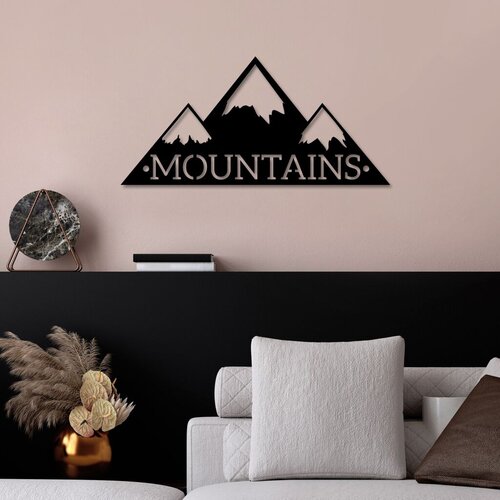 Wallity zidna dekoracija Mountains, 62x30cm, Crna Cene