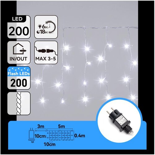 Aigostar LED spolja&amp;scaron;nji božićni lanac 200xLED 8x0,4m IP44 hladna bela Slike