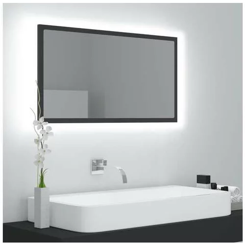 LED kopalniško ogledalo sivo 80x8,5x37 cm iverna plošča