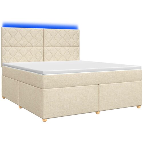  Boxspring krevet s madracem Krem 160 x 200 cm Tkanina 160 x 200 x 140.5 cm Slike