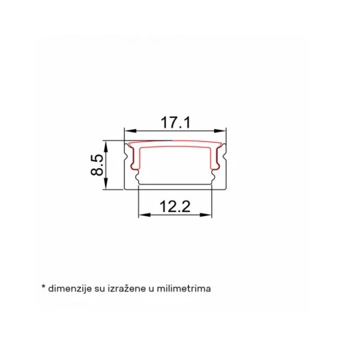  LED PROFIL LL-ALP002-R KOMPLET SIVI Cene