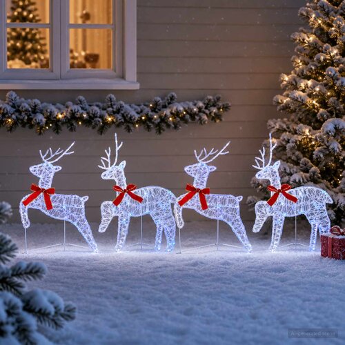  Božićni irvas 4 kom. 80 LED lampica Plava 43 x 19 x 65 cm Cene