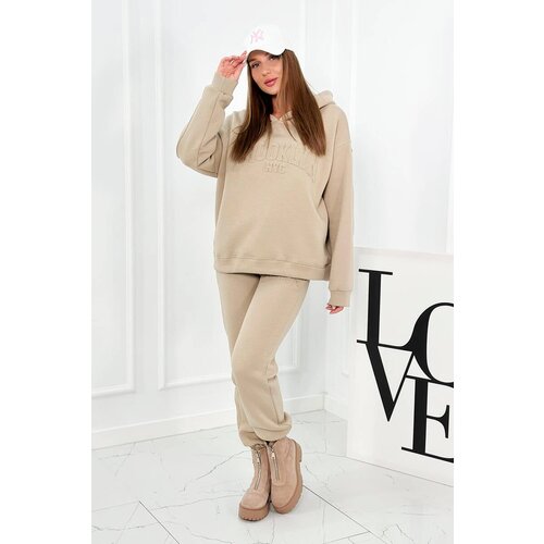 Kesi Insulated cotton set, sweatshirt + trousers Brooklyn light beige Cene