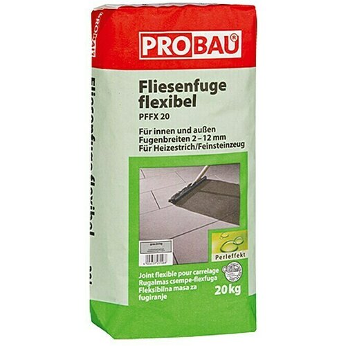PROBAU Masa za fugiranje za pločice fleksibilna (Sive boje, 20 kg) Slike