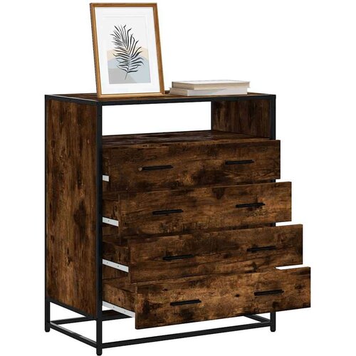 vidaXL Ormar s ladicama dimljeni hrast 70x41x83,5 cm konstruirano drvo Cene