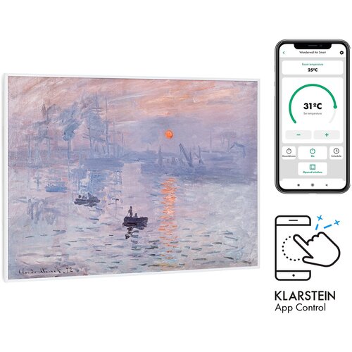 Klarstein Wonderwall Air Art Smart, infracrveni grijač, 80 x 60 cm, 500 W, aplikacija, izlazak sunca Cijene