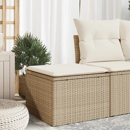 Furnova Vrtni stolček z blazino bež 55x55x37 cm poli ratan, (21954070) Furnova Vrtni stolček z blazino bež 55x55x37 cm poli ratan, (21954070)