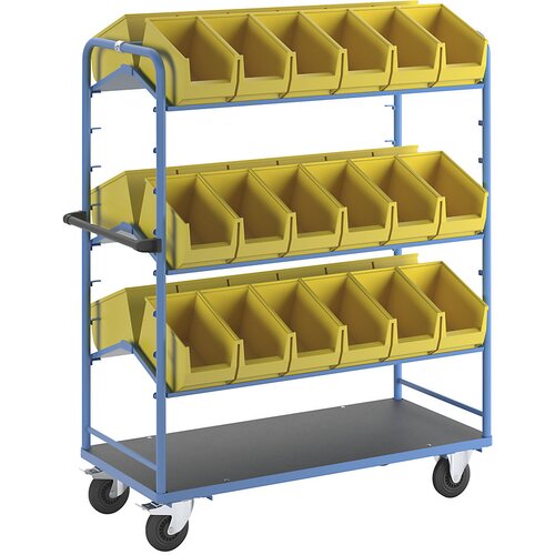 Eurokraft pro voziček za komisioniranje, d x &amp;scaron; x v 1500 x 650 x 1750 mm, nosilnost 300 kg Slike