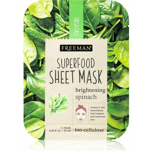 Freeman Superfood Spinach revitalizacijska tekstilna maska 25 ml