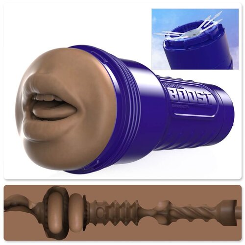 Fleshlight Boost Blow - realistični ustni masturbator (rjav) Slike