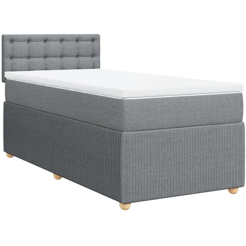 VidaXL Okvir kreveta s oprugama i madrac svjetlosivi 80x200cm tkanina Slike