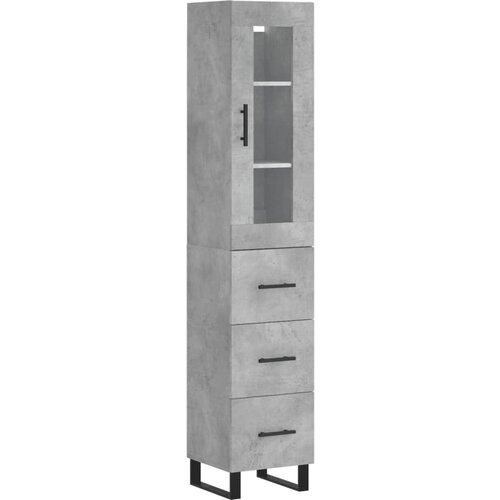 Maison Chic Visoka omara - Komoda - Predalnik betonsko siva 34,5x34x180 cm inženirski les, (21720594) Cene