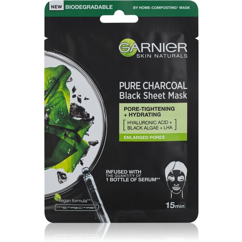 Garnier Skin Naturals Pure Charcoal crna sheet maska s ektraktom morskih algi 28 g Cijene