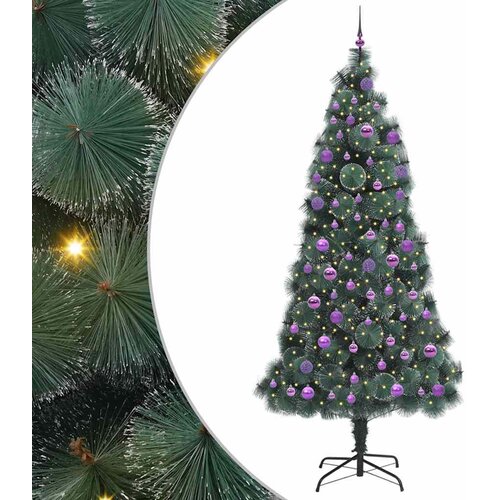 vidaXL Umirjeno praznično drevo z lučmi in kompletom kroglic 240 cm, (5000066689) Cene