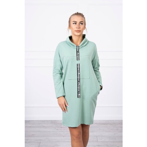 Kesi Dark mint dress with tie Cijene