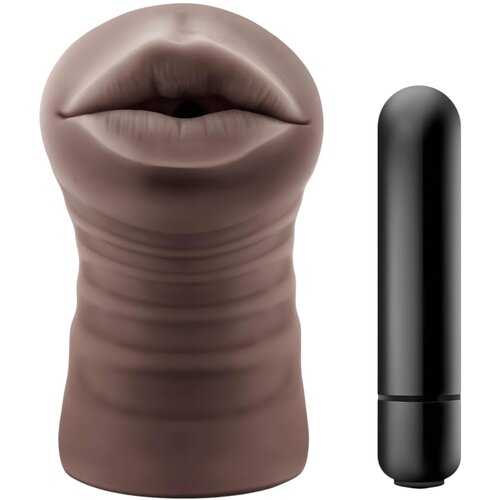Blush Enlust Krystal - vibrirajuća umjetna usta s MI slikama (smeđa) Slike