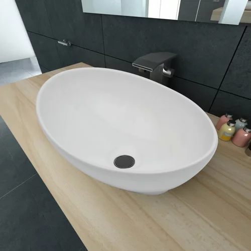 vidaXL luksuzni keramički ovalni umivaonik bijeli 40 x 33 cm