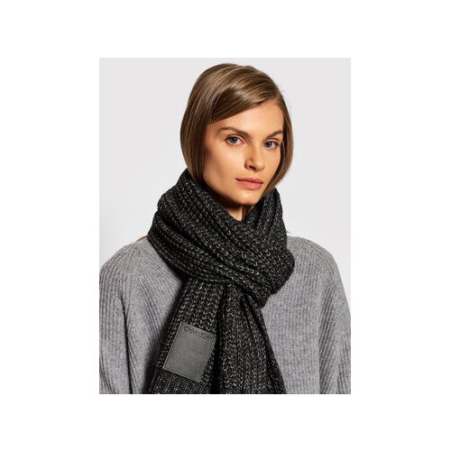 Calvin Klein Ruta Geometric Knit Scarf K60K608491 Črna Slike