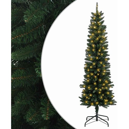  Umjetno vitko božićno drvce 150 cm 150 LED lampica Topla bijela Slike