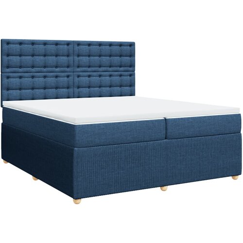 VidaXL Box spring postelja z vzmetnico modra 200x200 cm blago, (21307168) Slike