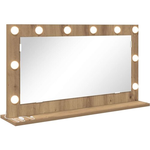 VidaXL ogledalo za toalet Umjetni hrast Drvena ploča 80 x 45 x 18 cm Slike