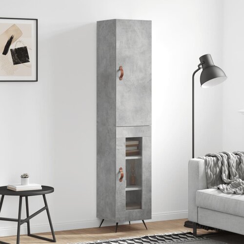 VidaXL Visoka komoda siva betona 34 5x34x180 cm od konstruiranog drva Slike
