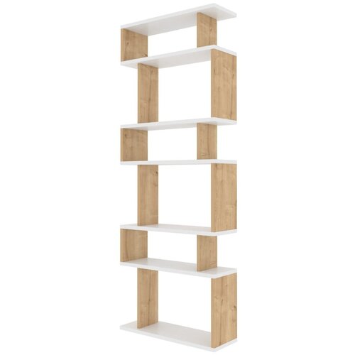 Kalune Design Bijela/prirodna polica za knjige u dekoru hrasta 60x160 cm Bates - Cijene