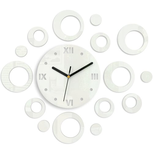  Stenske ure RINGS WHITE HMCNH008-white (moderna stenska ura) Slike