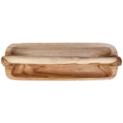  Fruit Bowl JEPARA Teak Brown 61 x 21 x 21 cm Slike