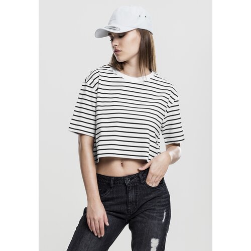 UC Ladies Women's short striped oversized t-shirt wht/bl Slike