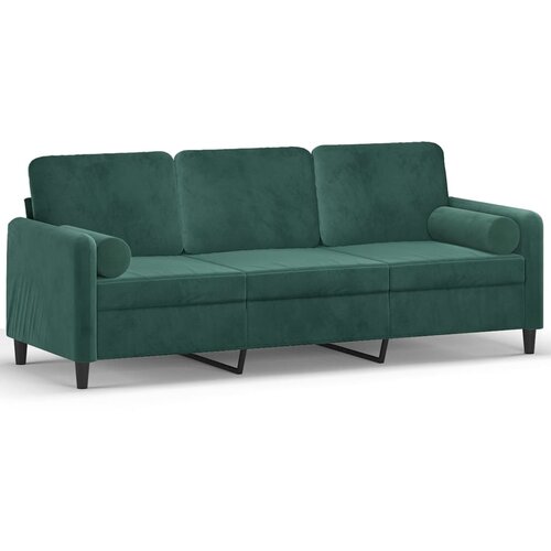 Maison Chic kavč - Sofa - Kanape trosed z okrasnimi blazinami temno zelen 180 cm žamet, (21727694) Cene