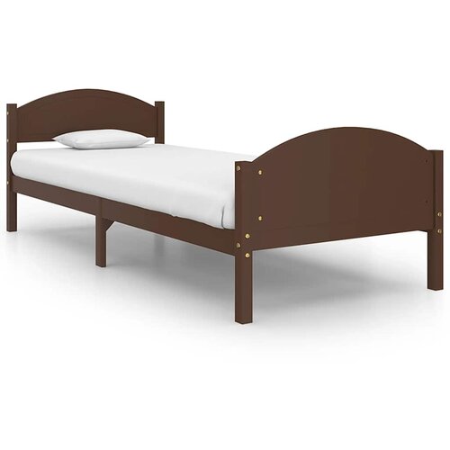  Okvir za krevet od masivne borovine tamnosmeđi 100 x 200 cm Slike