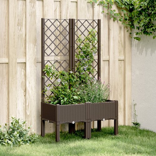 Furnova Cvetlično korito z oporno mrežo rjavo 80x40x142 cm PP, (21920776) Slike