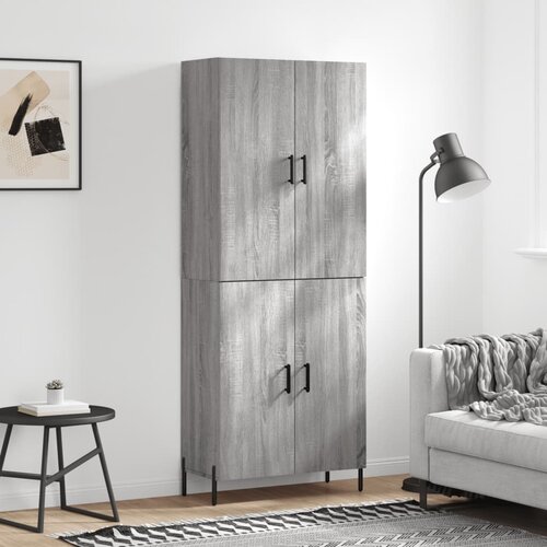 vidaXL Visoka komoda siva sonoma 69,5x34x180 cm inženirski les Cene