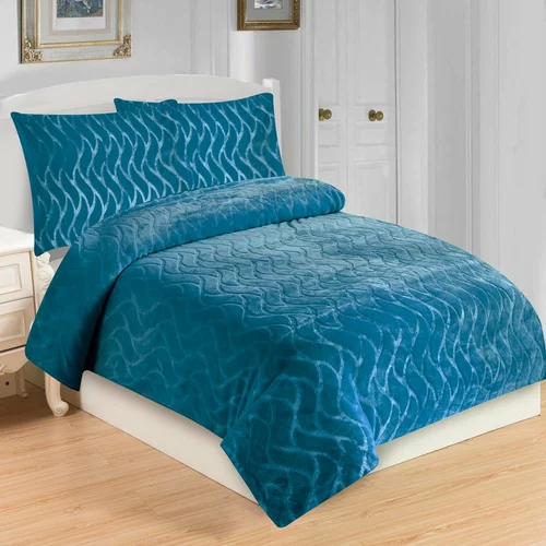 My House Tirkizna posteljina za krevet za jednu osobu od mikropliša 140x200 cm –