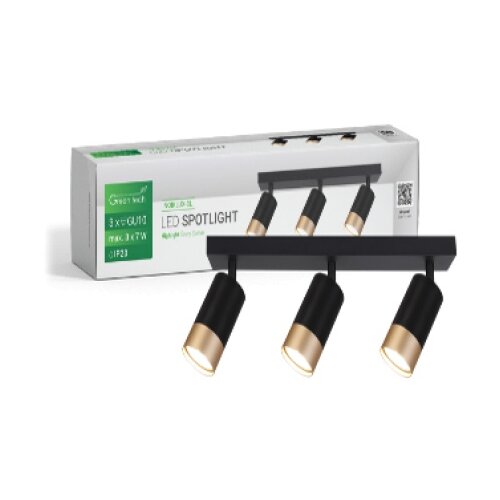 Greentech LED spot svetiljka gu10 x 3 crno-zlatna ( NOIRLUX-3L ) Slike