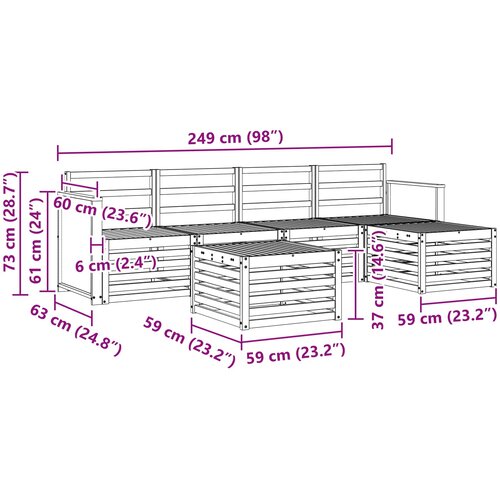  Set vanjskih sofa 6 kom. Prirodna Slike