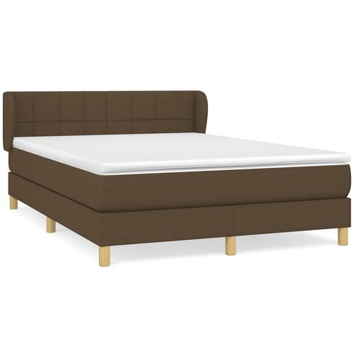 Maison Chic Box spring postelja - Vzmetna postelja z vzmetnico temno rjav 140x190 cm blago SL7302, (21904638) Cene