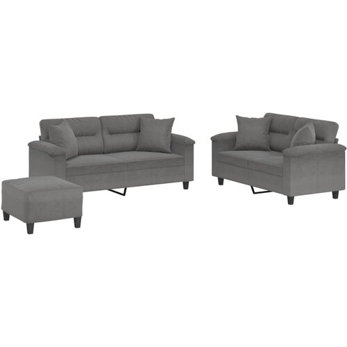 vidaXL 3-dijelni set sofa s jastucima tamnosivi od mikrovlakana Cijene