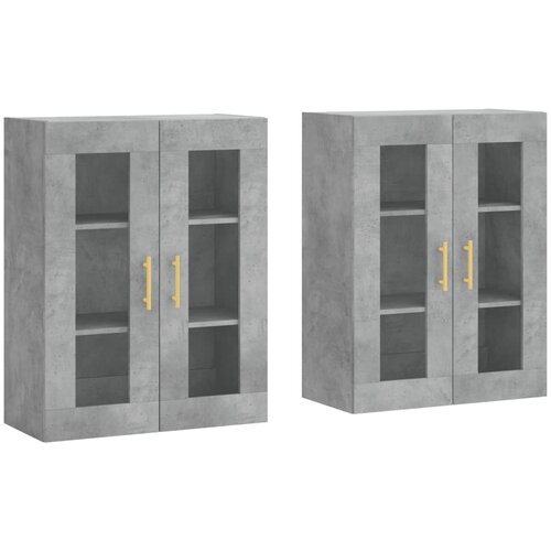Maison Chic Stenska omarica - Zidna omarica 2 kosa betonsko siva inženirski les iu180, (22063217) Slike