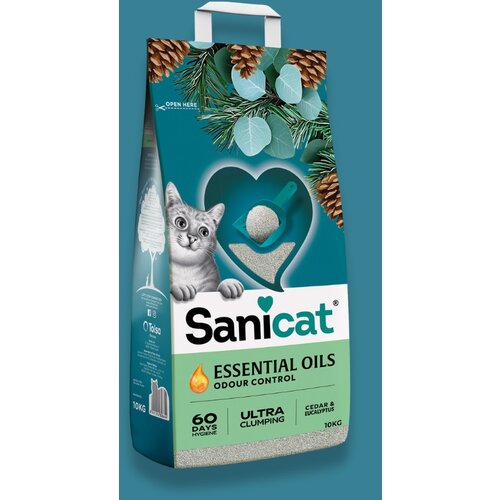Sanicat Essential Oils Ultra Clumping posip za mačke Cedar&Eucalyptus 10kg Cene