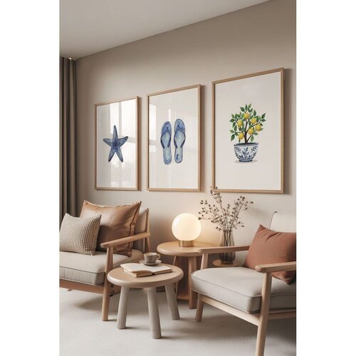 WALLXPERT Ç-300857 - 3040 set dekorativnih slika u više boja (3 komada) Cene