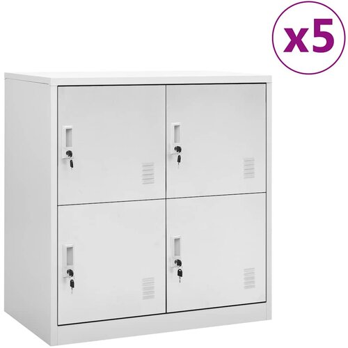  Ormarići s ključem 5 kom svjetlosivi 90 x 45 x 92,5 cm čelični Cijene