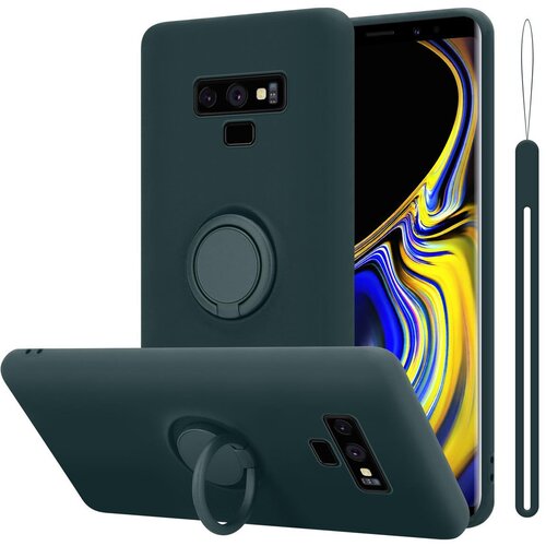Cadorabo Ohi&amp;scaron;je, združljiv s Samsungom v tekoči zeleni barvi - za&amp;scaron;čitni pokrov iz fleksibilnega silikona TPU z obročem, (20583009) Slike