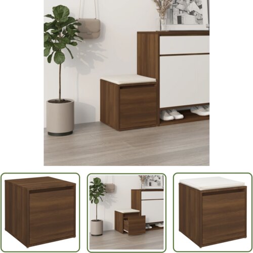 The Living Store Predalnik rjav hrast 40,5x40x40 cm inženirski les - Predalnik, (21744882) Slike