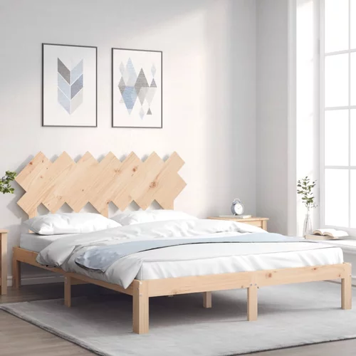  Okvir za krevet s uzglavljem 140x200 cm od masivnog drva