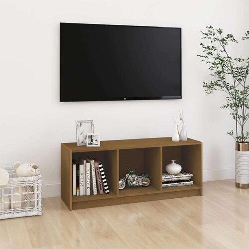 vidaXL TV omarica medeno rjava 104x33x41 cm trdna borovina Cene