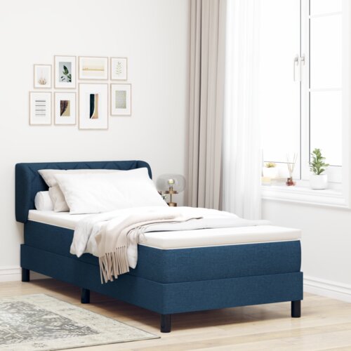 Box Spring Krevet s Madracem Plavi 90x190 cm Tkanina Cijene