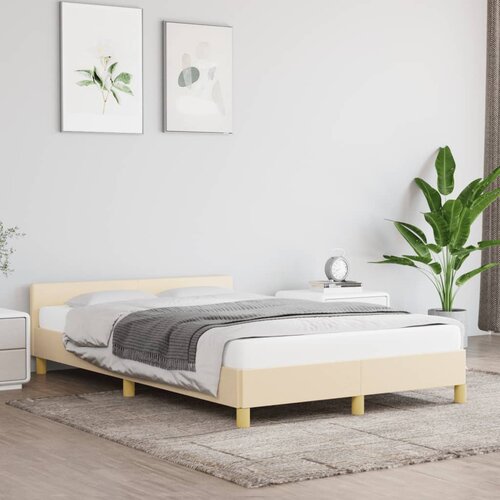  Okvir kreveta bez madraca krem 120x190 cm od tkanine Cijene